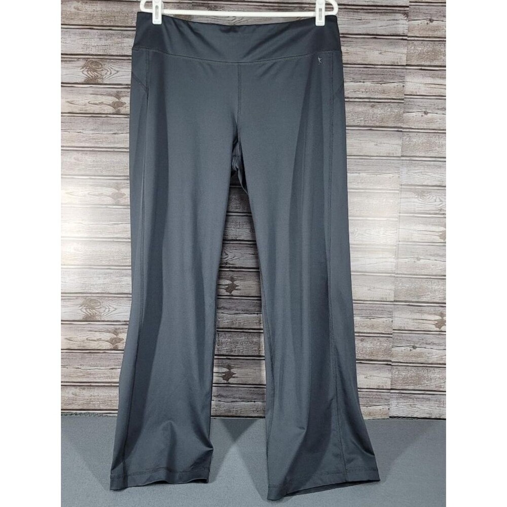 Danskin Now Womens Dark Gray Activewear Yoga Pants XL 16P-18P Wide Straight Leg